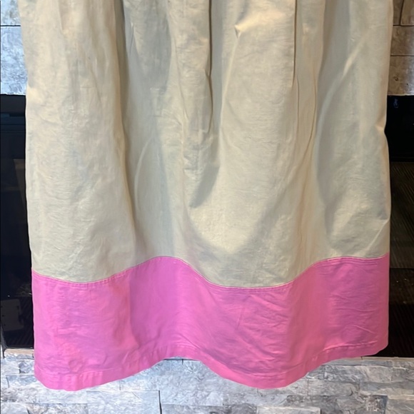 J Crew Beige and Pink Button-Down Linen Cotton Blend Skirt Size Medium - Picture 9 of 11